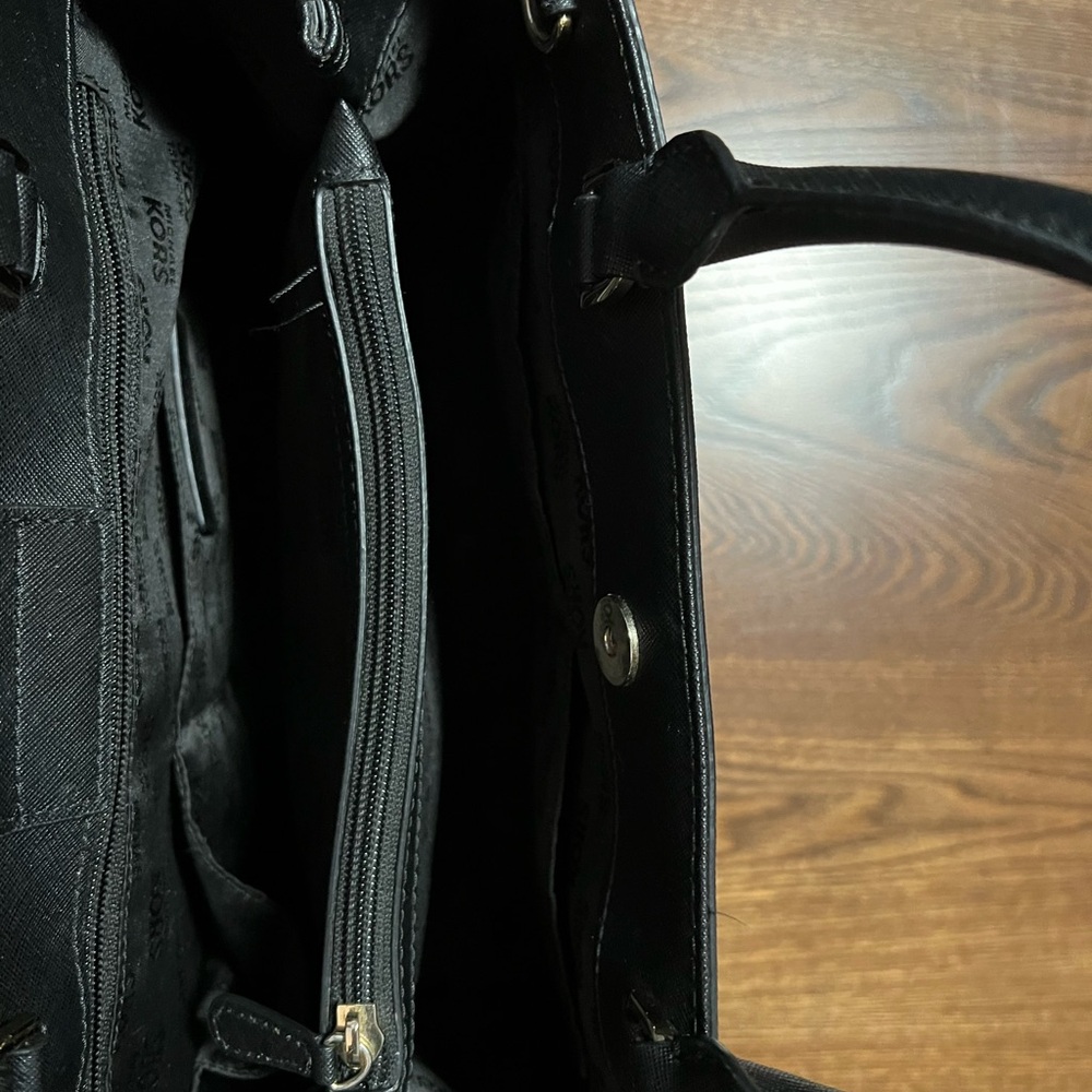 Michael Kors Black Top Handle Satchel with Gold Hardware - Picture 9 of 10